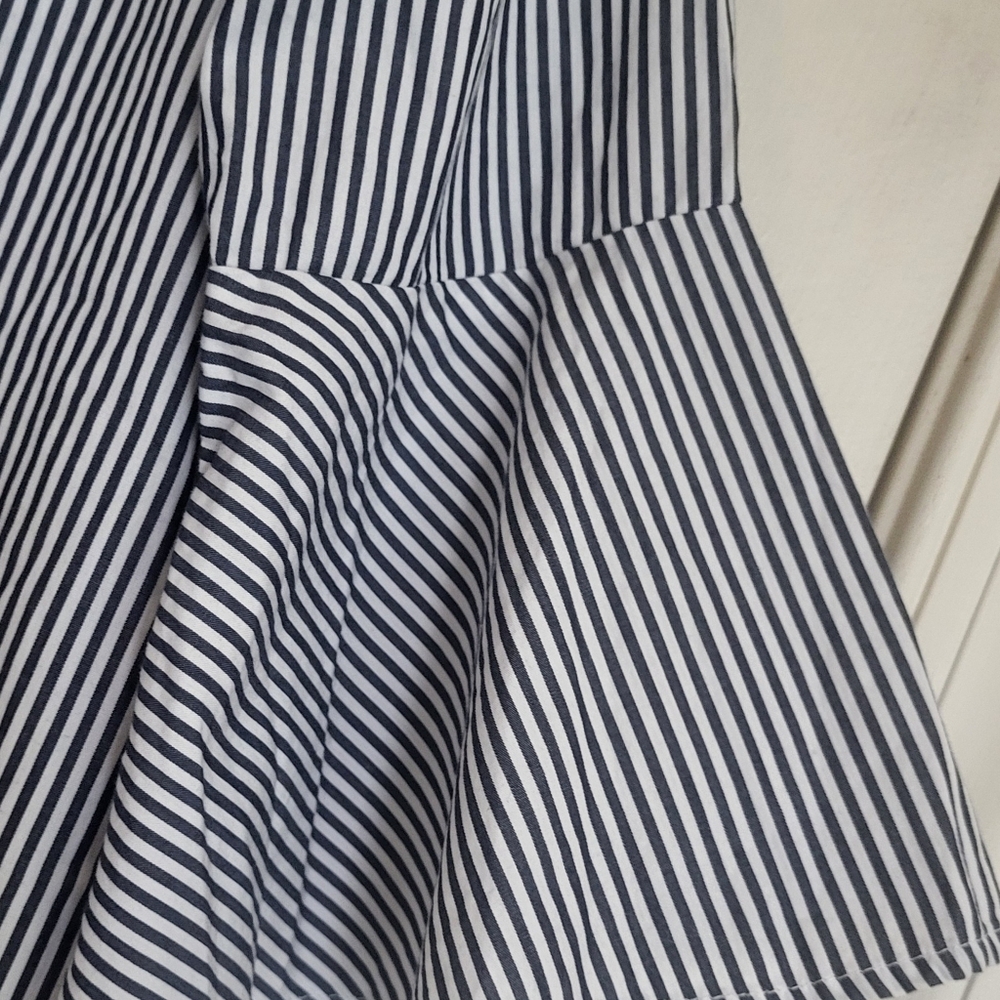 Cupio Off-Shoulder Navy Striped Blouse - Picture 3 of 8